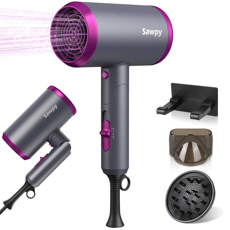 Gearonic Ionic Hair Dryer 1800w Portable Lightweight Blow Dryer Fast Drying Negative Ion
